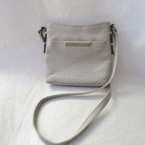 Beige Leather Cross Body Purse